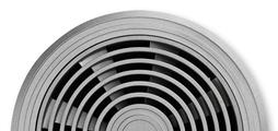 Round aluminium air diffusers for installation in floors.